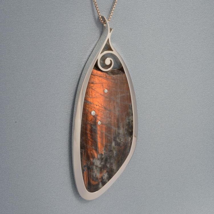 Orange Labradorite Pendants Wesley Harris MFA